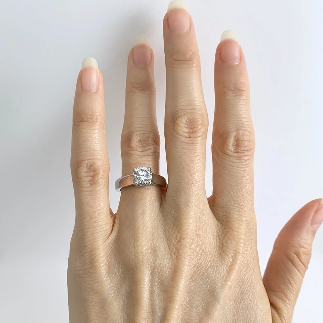 Round Lucida Solitaire Diamond Engagement Ring Platinum 1.51 CT - 2