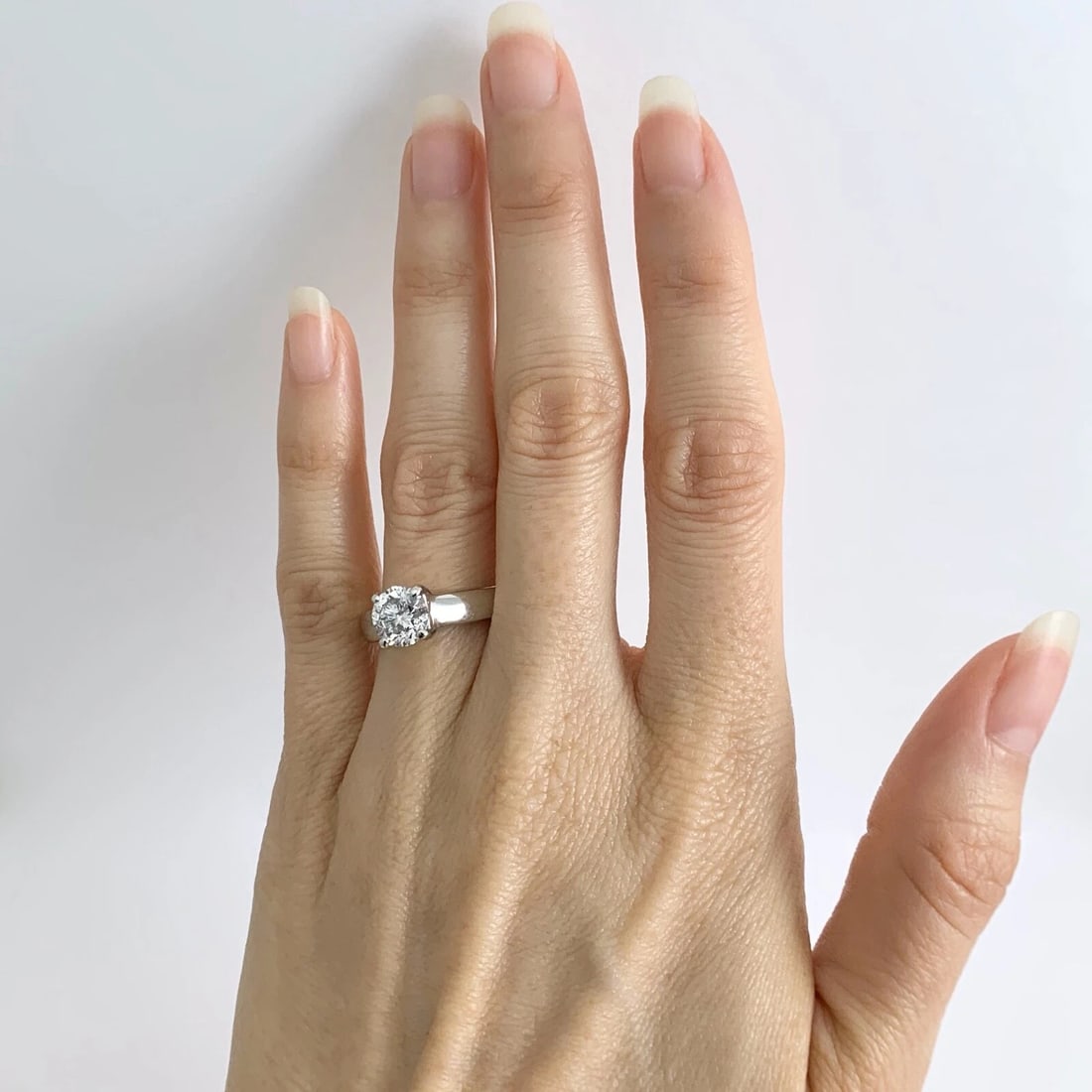 Round Lucida Solitaire Diamond Engagement Ring Platinum 1.51 CT - 3