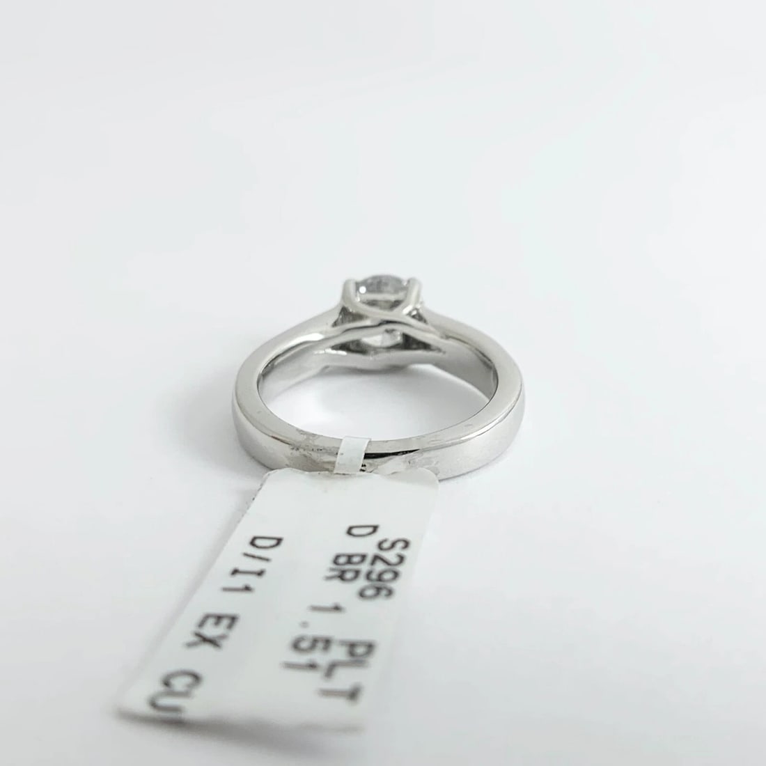 Round Lucida Solitaire Diamond Engagement Ring Platinum 1.51 CT - 9