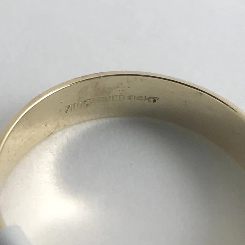 Plain Polished Wedding Band Ring 14K Yellow Gold, Size 5.75, 3.7 mm, 1.98 Grams - 9