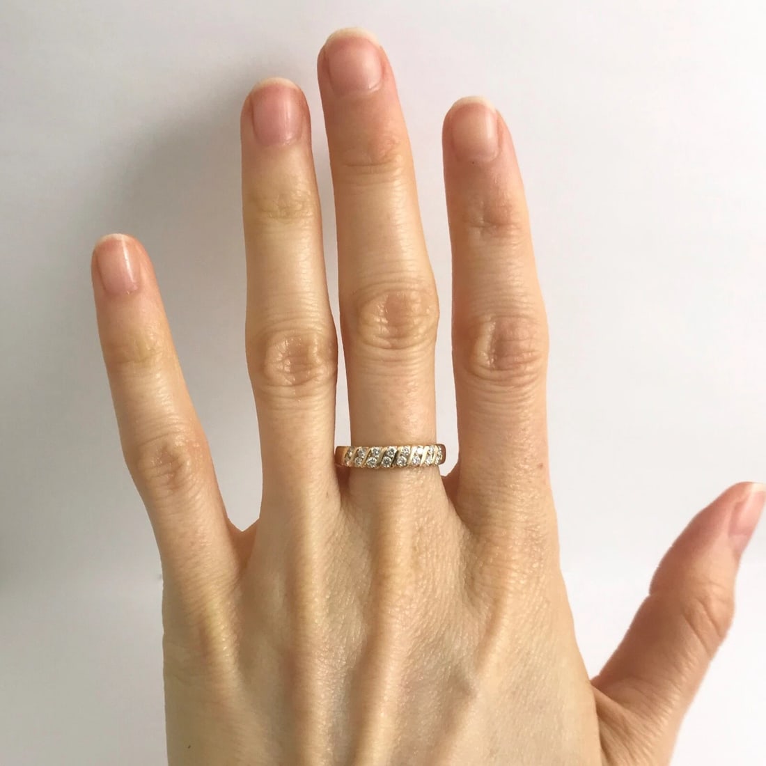 Diamond Slant Gemlock-Set Statement Band Ring 14K Yellow Gold, .45 CTW - 2