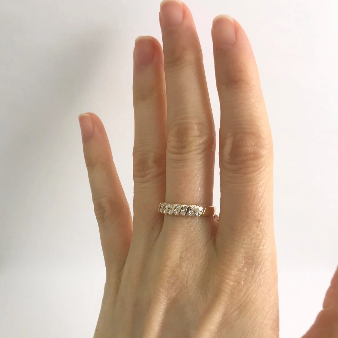 Diamond Slant Gemlock-Set Statement Band Ring 14K Yellow Gold, .45 CTW - 3