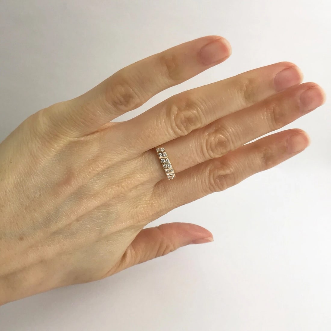 Diamond Slant Gemlock-Set Statement Band Ring 14K Yellow Gold, .45 CTW - 4