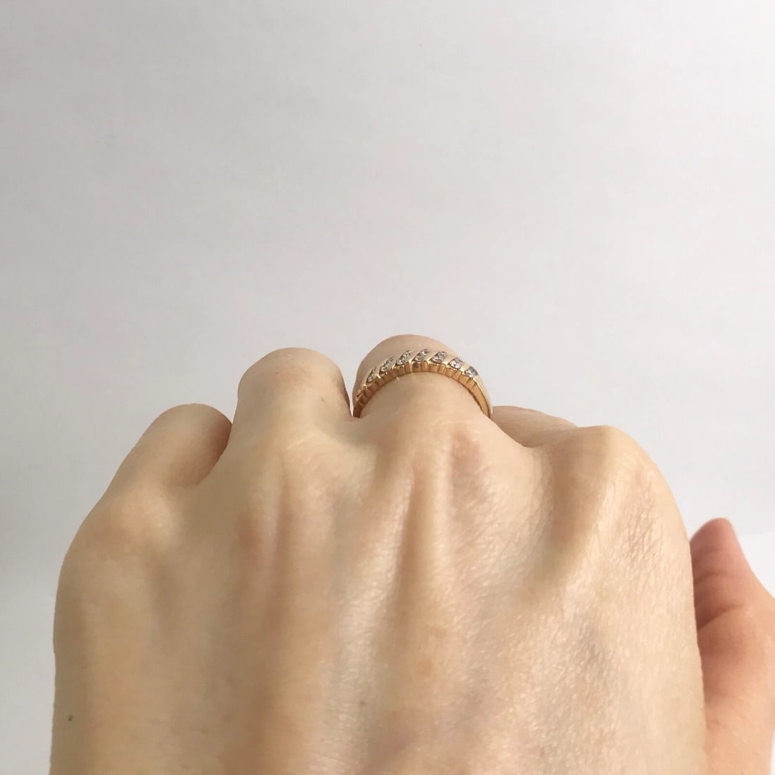 Diamond Slant Gemlock-Set Statement Band Ring 14K Yellow Gold, .45 CTW - 6