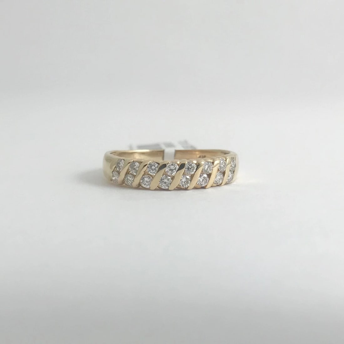 Diamond Slant Gemlock-Set Statement Band Ring 14K Yellow Gold, .45 CTW - 7