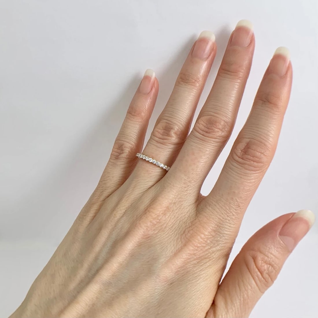 Thin Round Diamond Eternity Ring Wedding Band 14K Yellow Gold Size 6, .65 CTW - 4