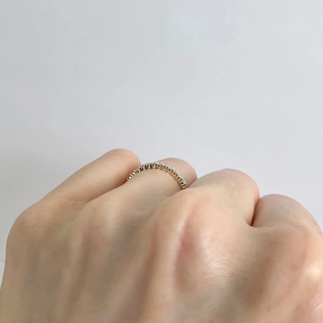 Thin Round Diamond Eternity Ring Wedding Band 14K Yellow Gold Size 6, .65 CTW - 5