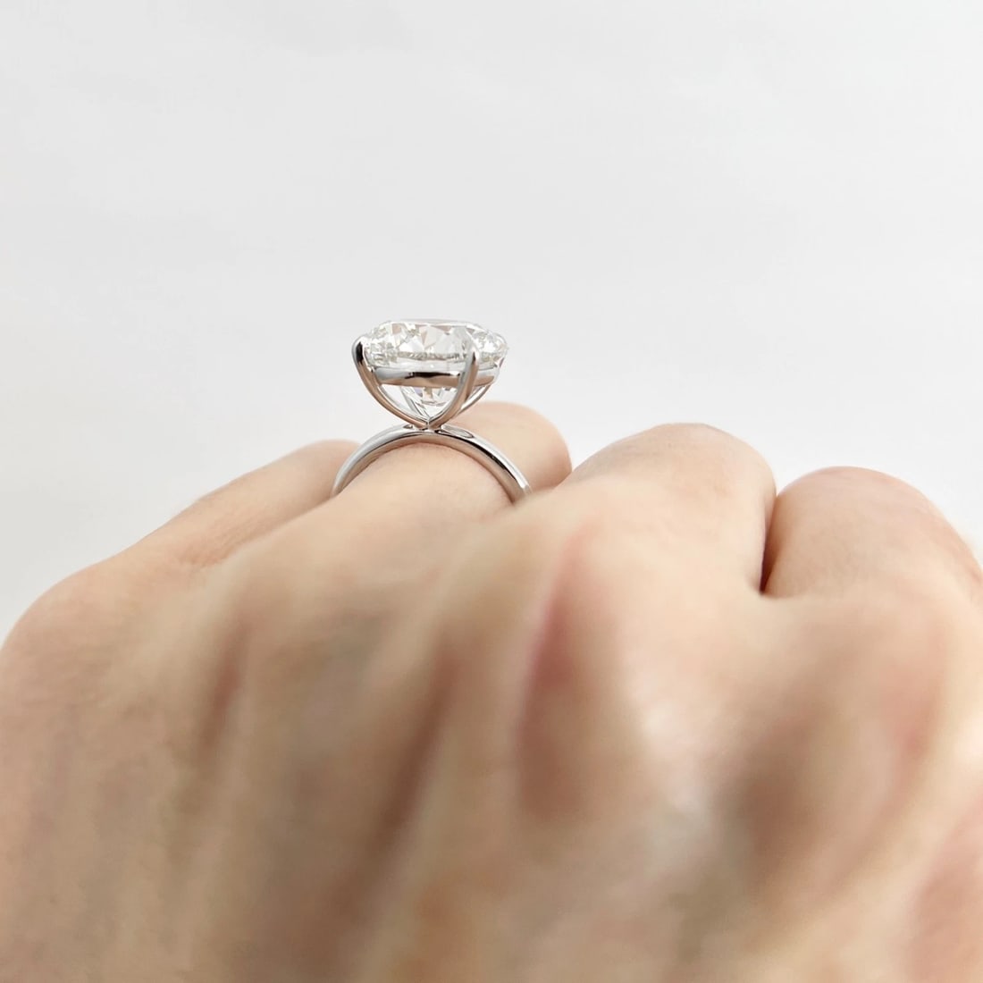 Round Lab-Created Diamond Solitaire Engagement Ring 14K White Gold, 9.08 CT - 5