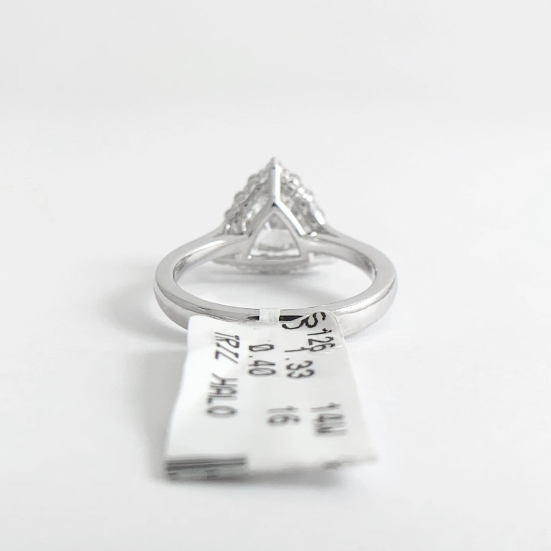 Trillion Triangle Halo Diamond Engagement Ring Certified 14K White Gold 1.73 CTW - 9