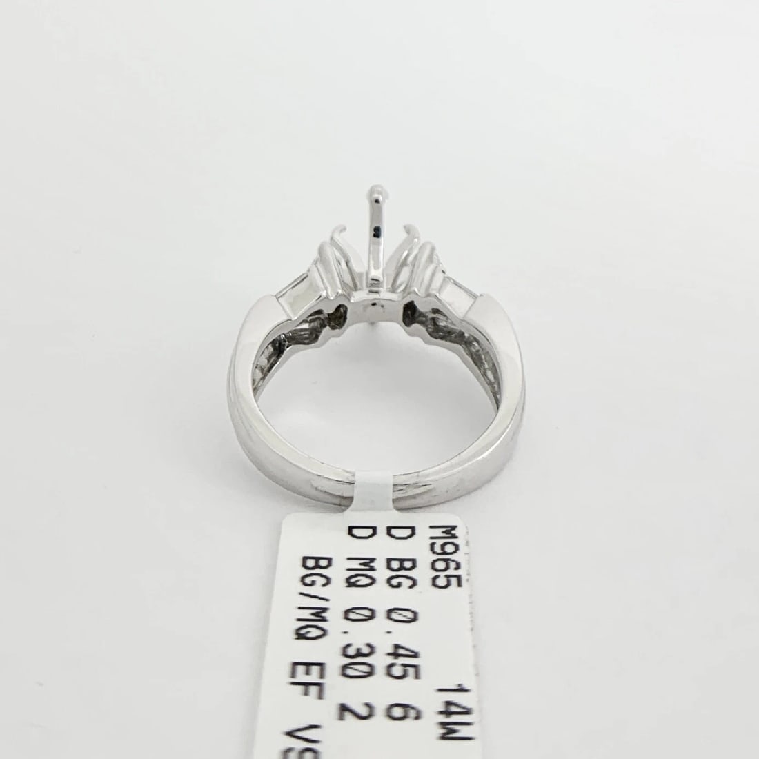 Marquise Baguette Diamond Engagement Ring Setting Mounting 14K White Gold .75 TW - 10