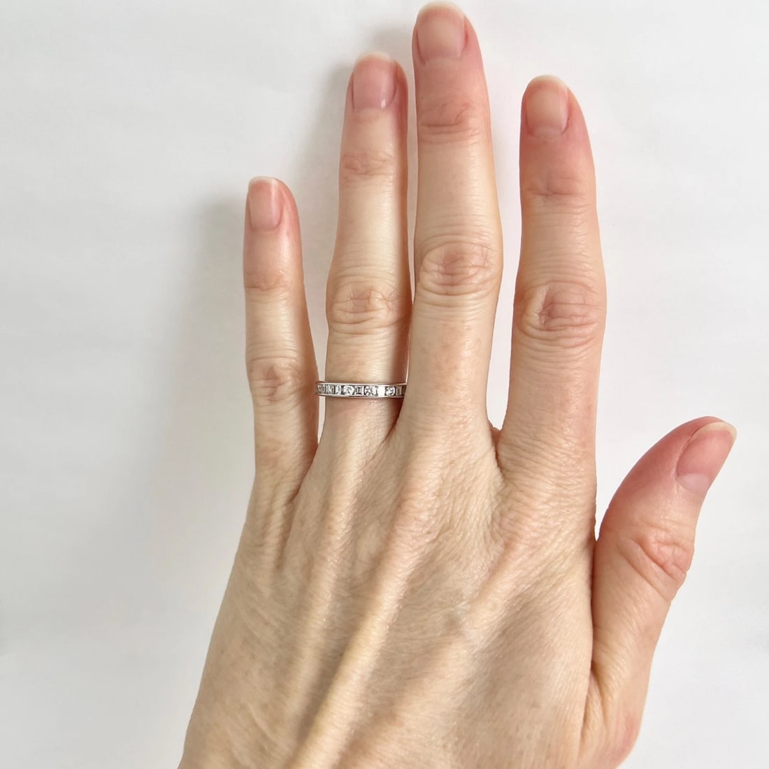 Baguette Round Diamond Channel-Set Wedding Band Ring 14K White Gold, Size 5.5 - 2