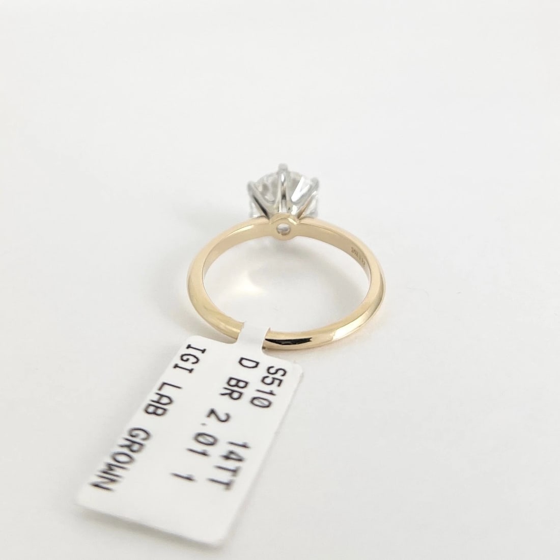 Round Lab-Created Diamond Solitaire Engagement Ring 14K Yellow Gold, 2.01 CT - 7