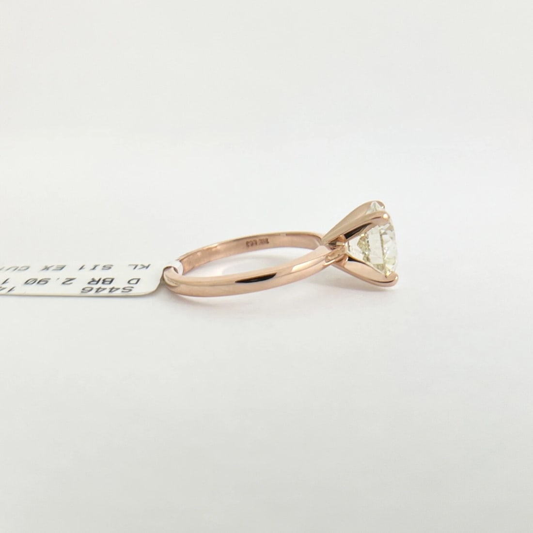 Round Solitaire Diamond 4-Prong Engagement Ring 14K Pink Rose Gold, 2.90 CT - 8