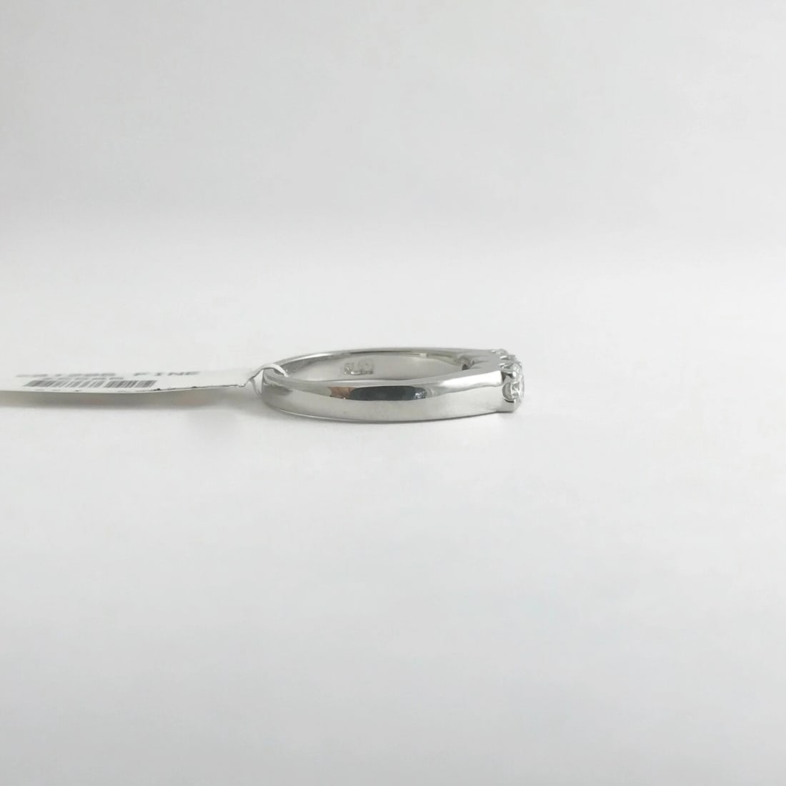 Round 3-Stone Diamond Platinum Wedding Band Ring .56 CTW, Size 6.25, 6.13 Grams - 9