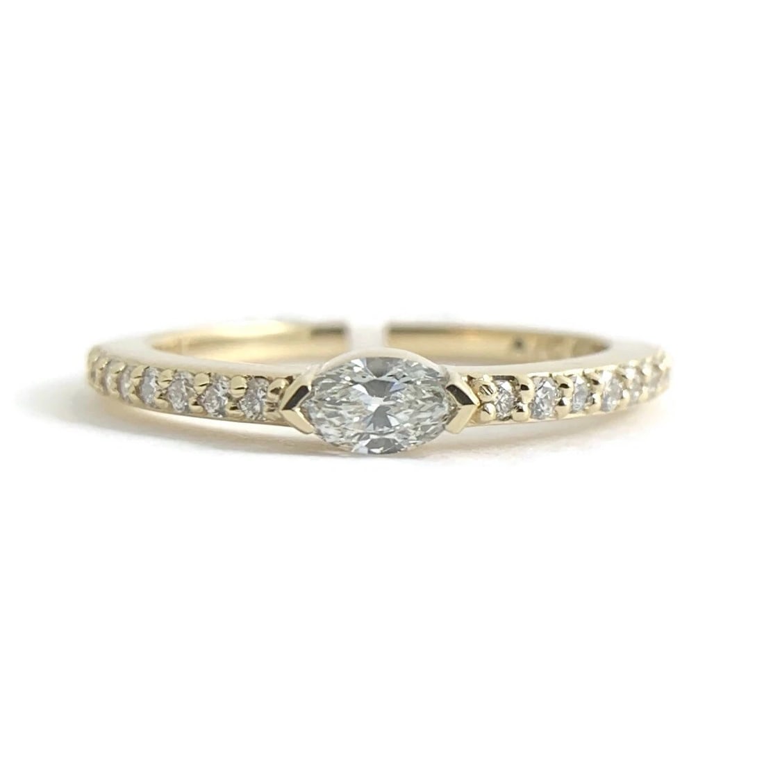 Marquise Diamond Statement Wedding Band Ring 14K Yellow Gold, .40 CTW, 2.31 Gram: Marquise Diamond Statement Wedding Band Ring 14K Yellow Gold, .40 CTW, 2.31 Gram This is a beautiful ring that could work as a wedding band, anniversary ring or statement ring. Diamonds: .40
