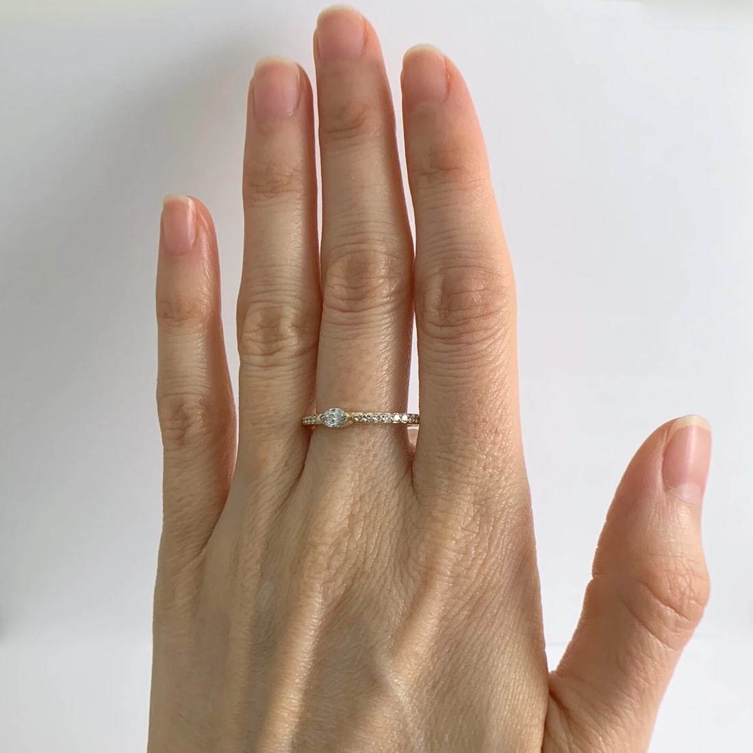 Marquise Diamond Statement Wedding Band Ring 14K Yellow Gold, .40 CTW, 2.31 Gram - 3