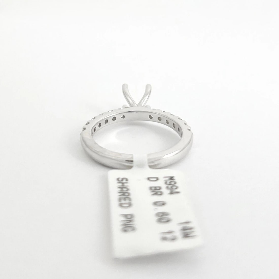 4-Prong Diamond Band Engagement Ring Setting Mounting 14K White Gold .60 CTW - 8