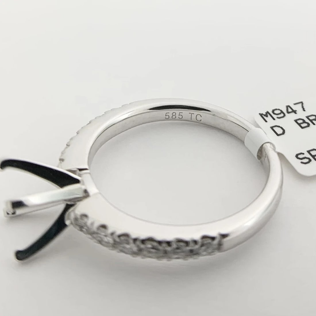 4-Prong Diamond Engagement Ring Setting Mounting 14K White Gold .35 CTW - 9