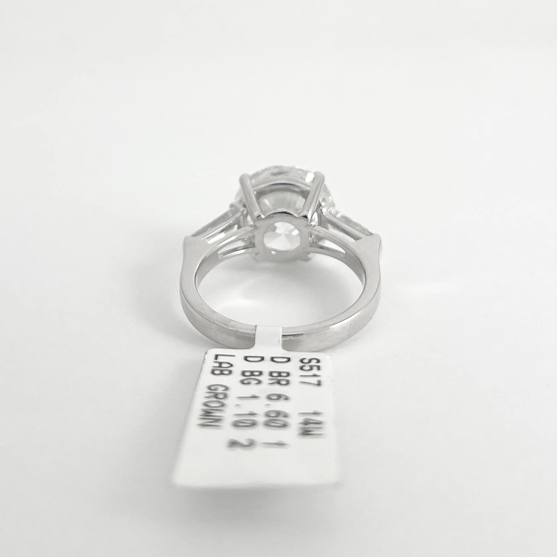 Round Lab-Created Diamond Engagement Ring 14K White Gold, 7.70 CTW - 7