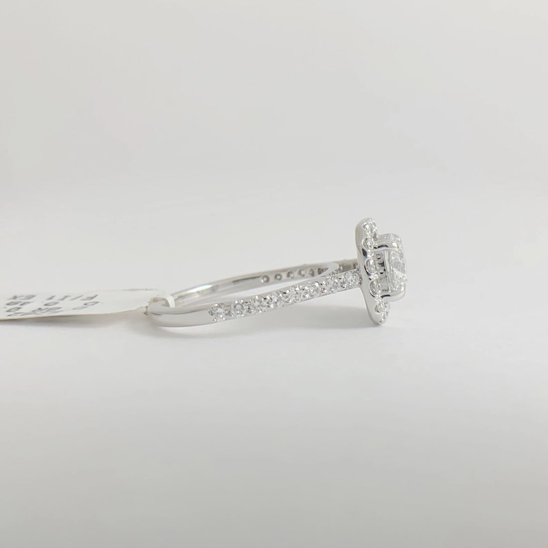 Cushion Halo Round Diamond Engagement Ring 14K White Gold 1.34 CTW - 7