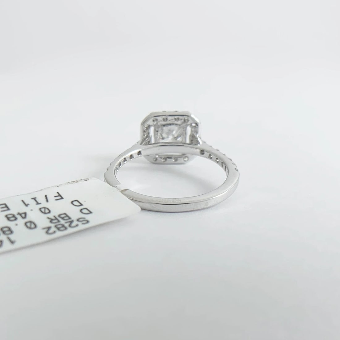 Cushion Halo Round Diamond Engagement Ring 14K White Gold 1.34 CTW - 8