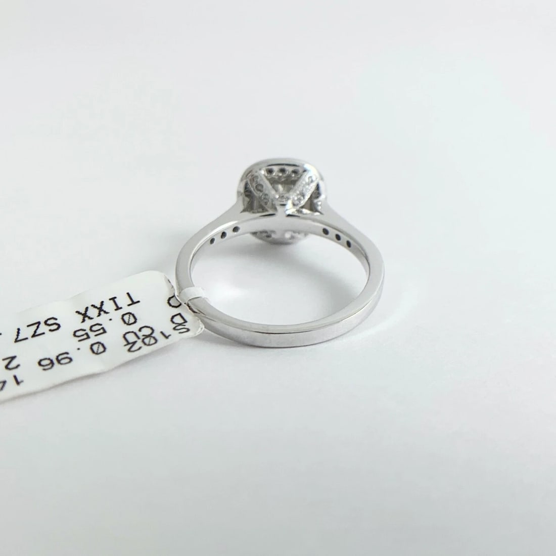 EGL Cushion Milgrain Bezel Halo Diamond Engagement Ring 14K White Gold 1.51 CTW - 9