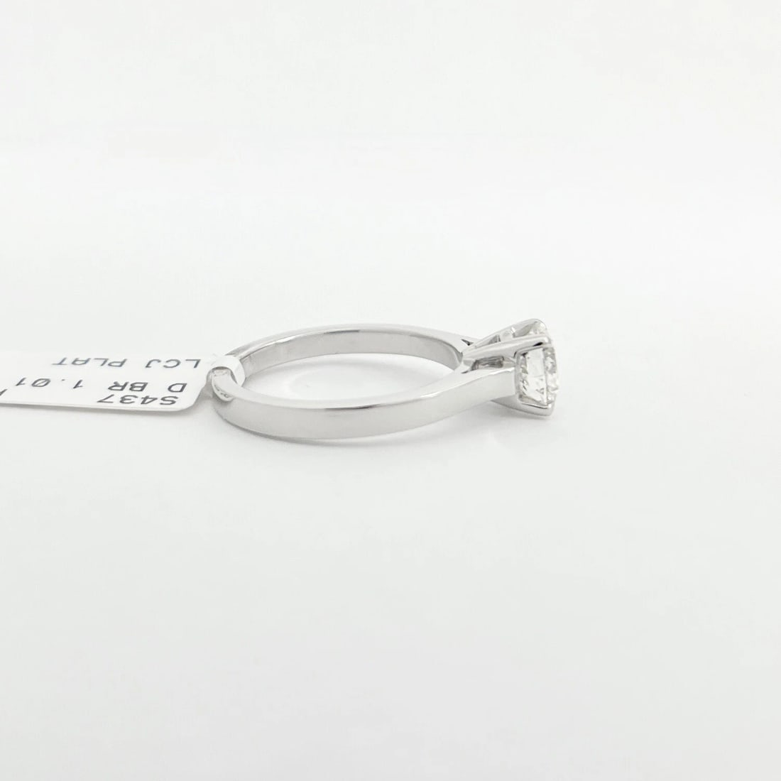 Round Solitaire Diamond Engagement Ring Platinum, 1.01 CT, 5.52 Grams - 7