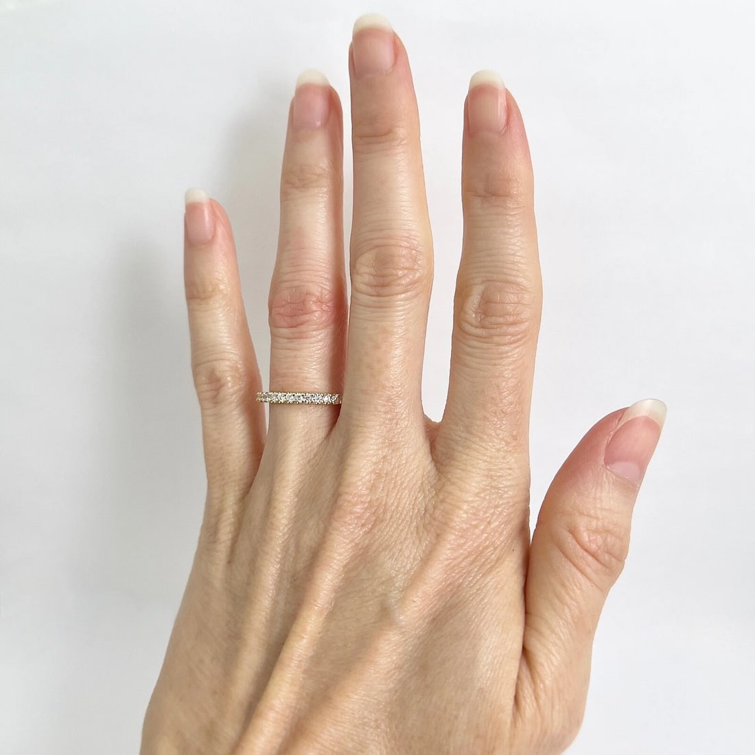 Round Diamond Eternity Ring Wedding Band 14K Yellow Gold, Size 6, .65 CTW - 2