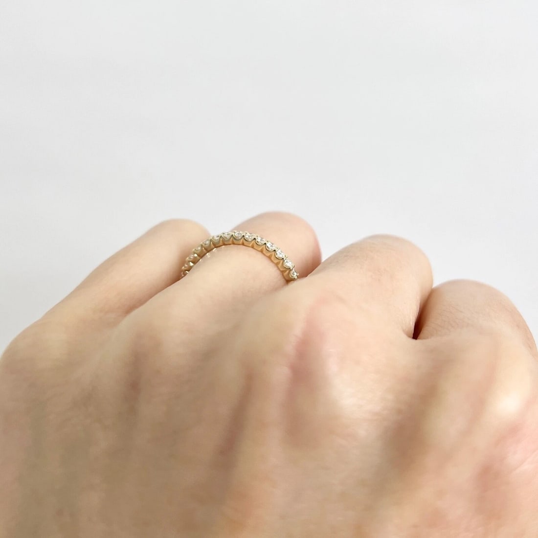 Round Diamond Eternity Ring Wedding Band 14K Yellow Gold, Size 6, .65 CTW - 5