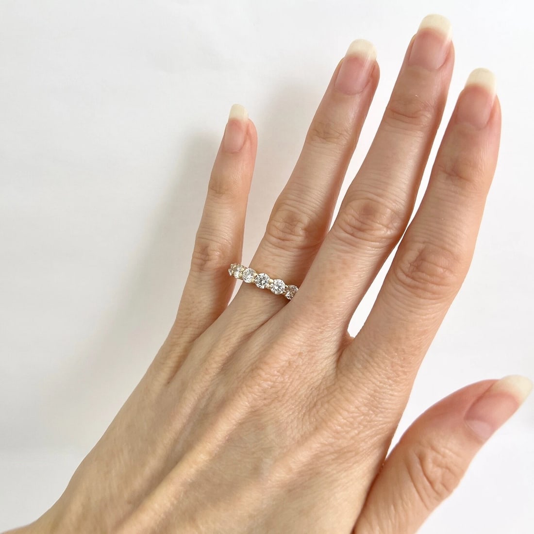 Round 7-Stone Diamond Wedding Band Ring 14K Yellow Gold 1.45 CTW - 4