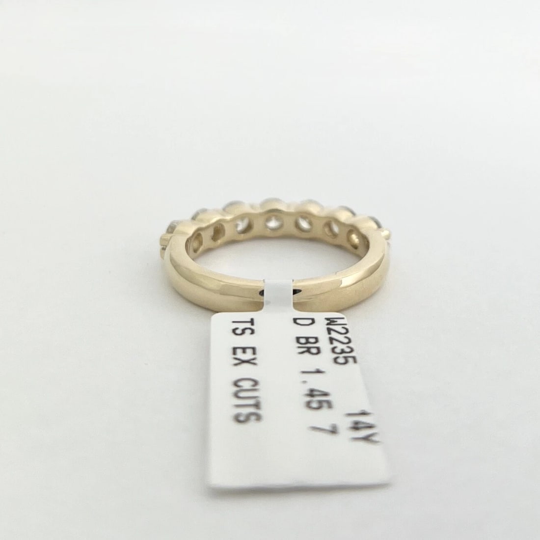 Round 7-Stone Diamond Wedding Band Ring 14K Yellow Gold 1.45 CTW - 8
