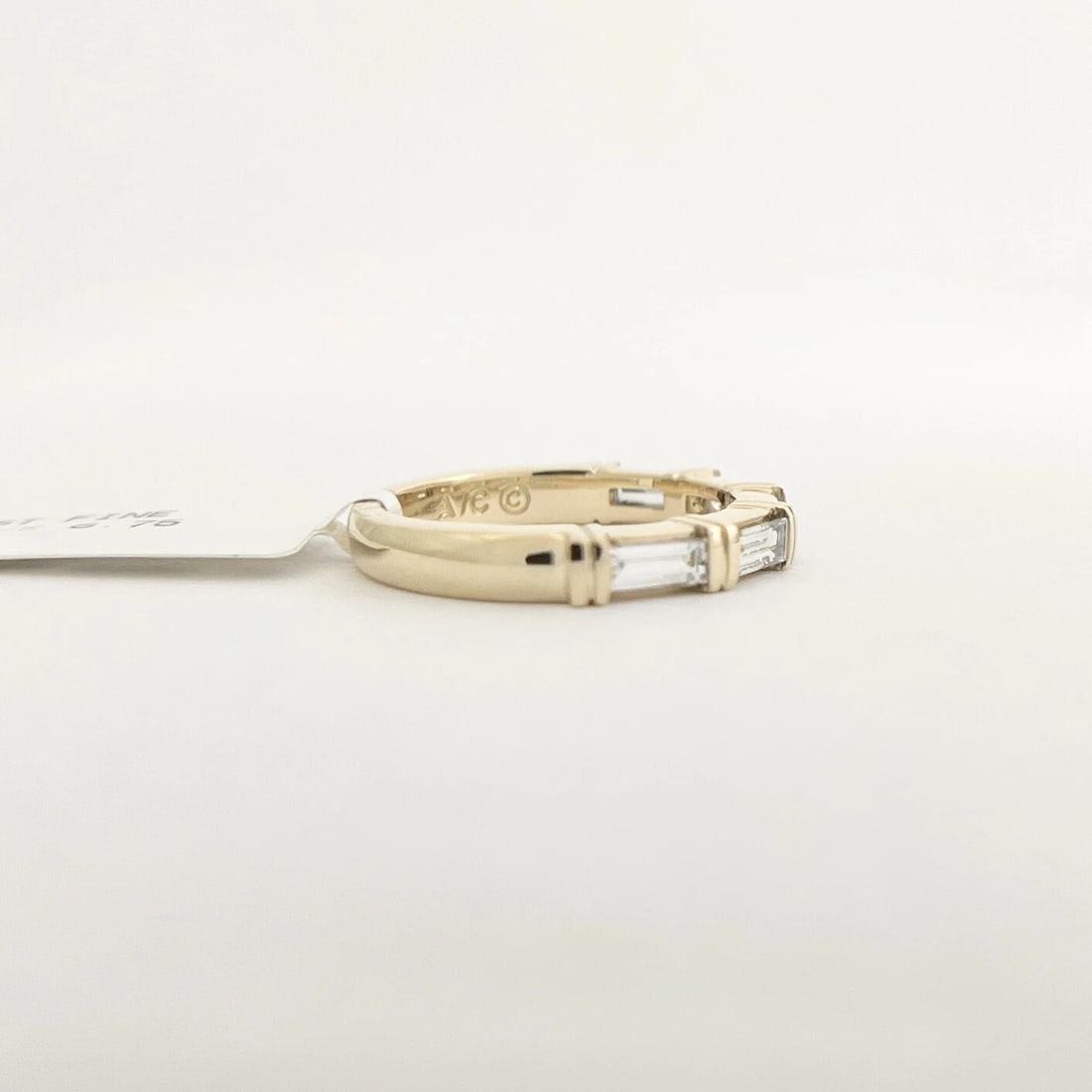 5-Stone Baguette Diamond Wedding Band Anniversary Ring 14K Yellow Gold, .75 CTW - 7