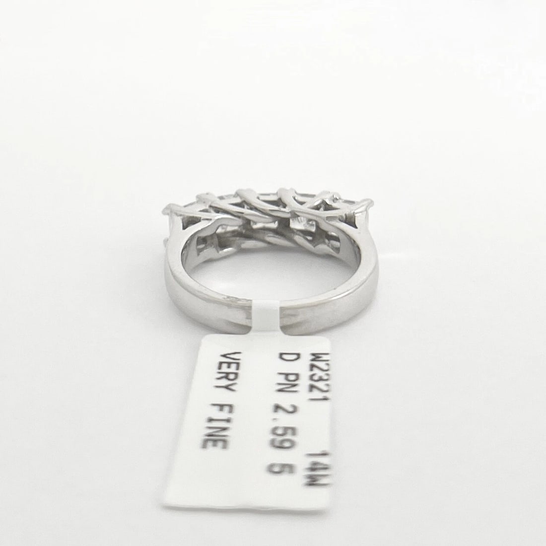 5-Stone Princess Cut Diamond Wedding Band Anniversary Ring 14K White Gold 2.59 T - 10