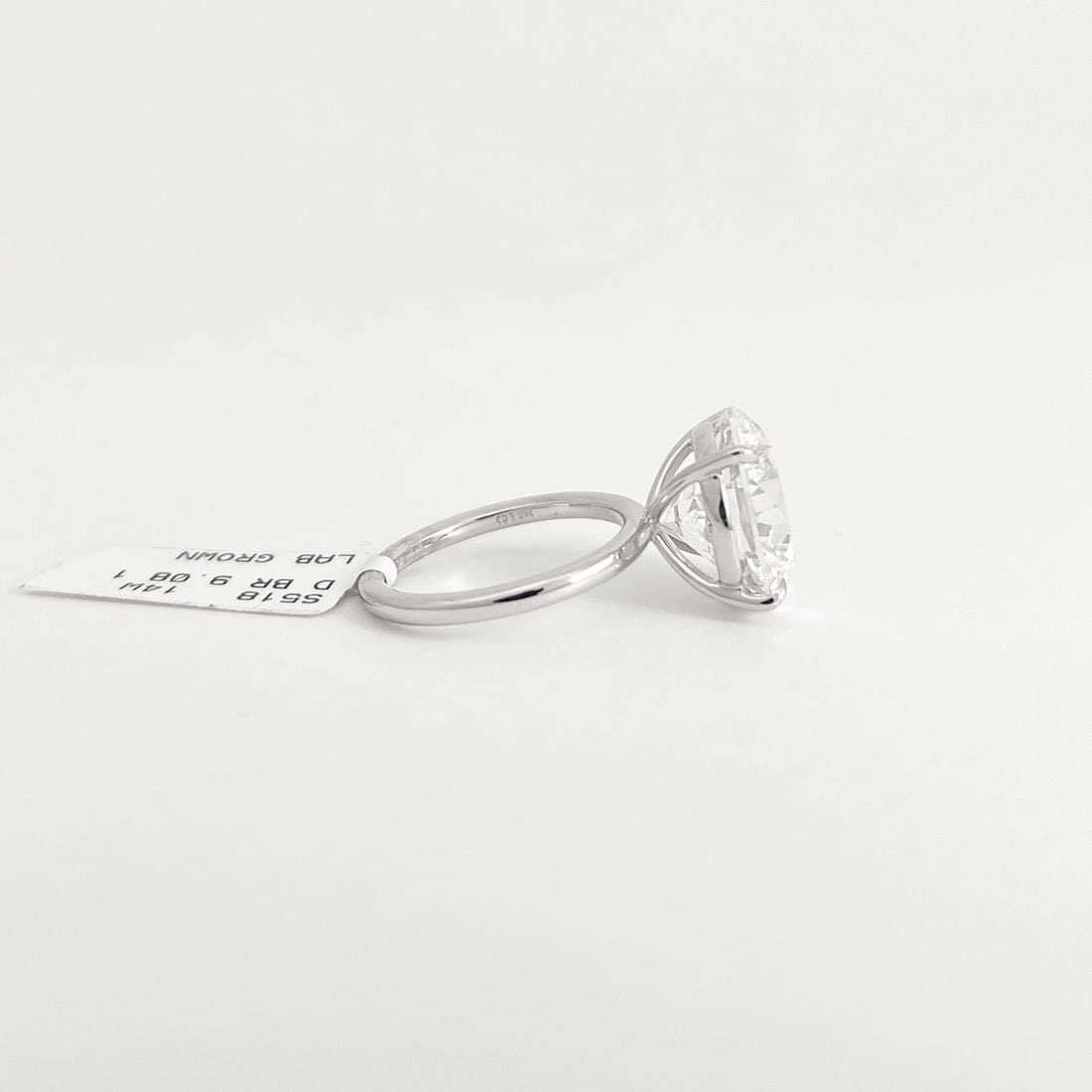 Round Lab-Created Diamond Solitaire Engagement Ring 14K White Gold, 9.08 CT - 6