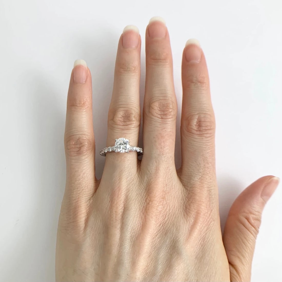 4-Prong Diamond Engagement Ring Setting Mounting 14K White Gold .40 CTW, 2.37 Gr - 5