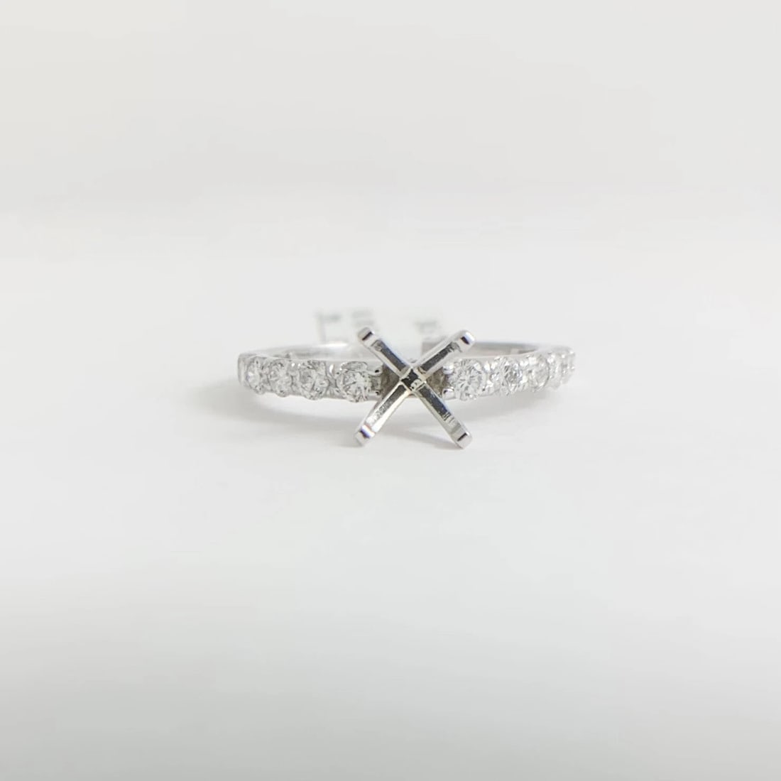 4-Prong Diamond Engagement Ring Setting Mounting 14K White Gold .40 CTW, 2.37 Gr - 7