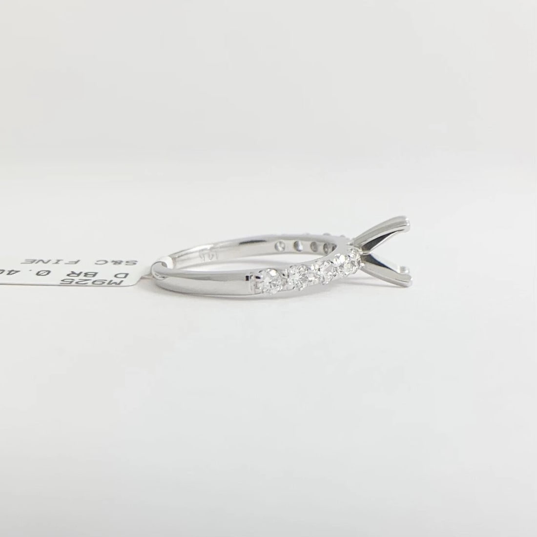 4-Prong Diamond Engagement Ring Setting Mounting 14K White Gold .40 CTW, 2.37 Gr - 8