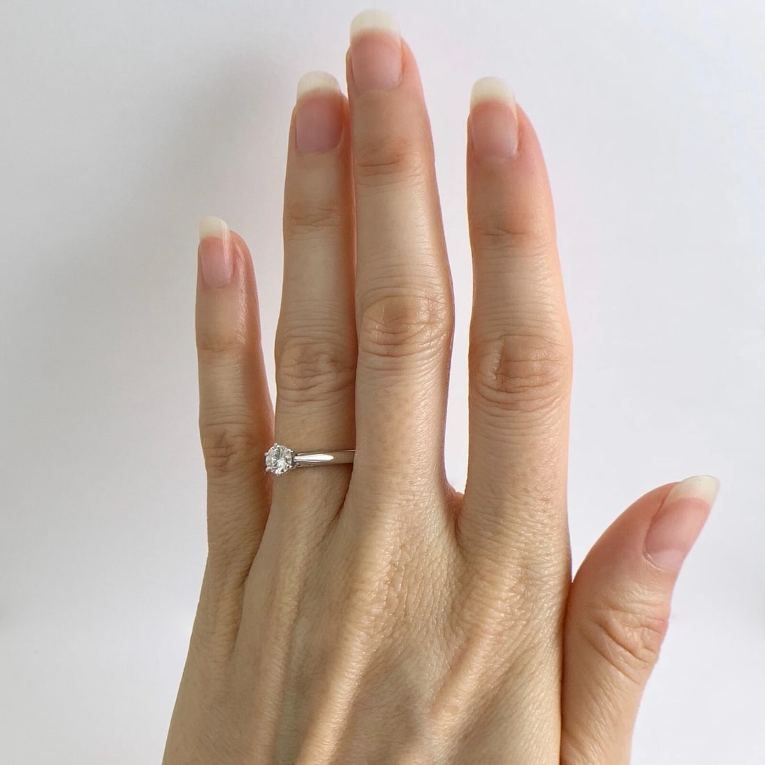 Round 6-Prong Solitaire Diamond Platinum Engagement Ring .38 CT, 5.32 Grams - 3