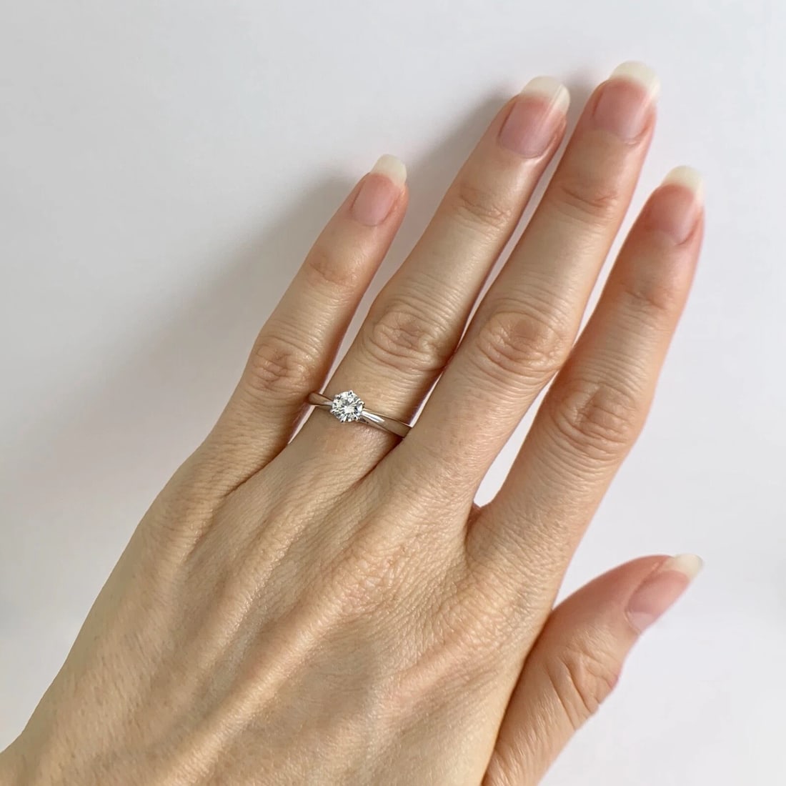 Round 6-Prong Solitaire Diamond Platinum Engagement Ring .38 CT, 5.32 Grams - 4