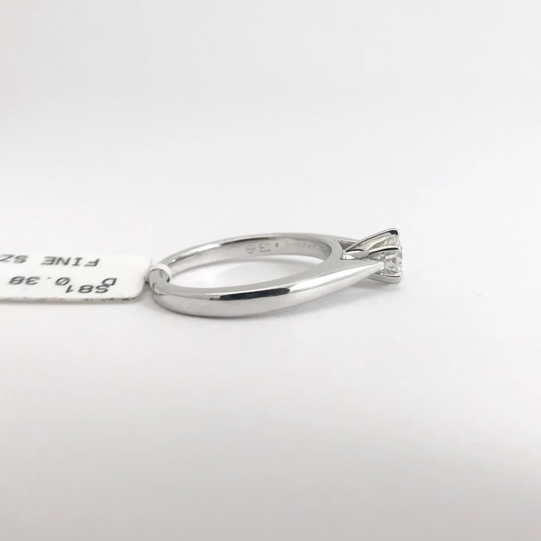 Round 6-Prong Solitaire Diamond Platinum Engagement Ring .38 CT, 5.32 Grams - 6