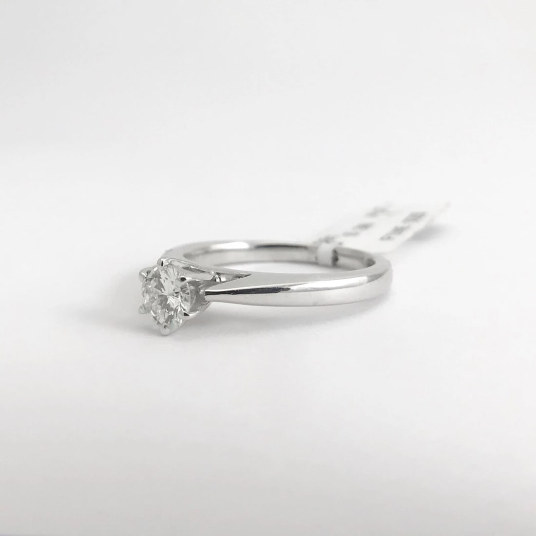Round 6-Prong Solitaire Diamond Platinum Engagement Ring .38 CT, 5.32 Grams - 7