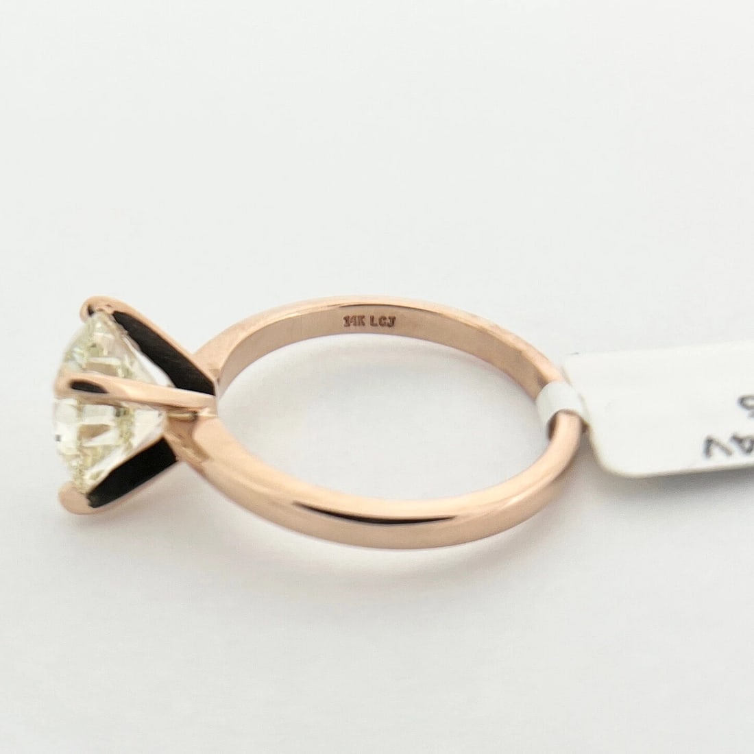 Round Solitaire Diamond 4-Prong Engagement Ring 14K Pink Rose Gold, 2.90 CT - 10