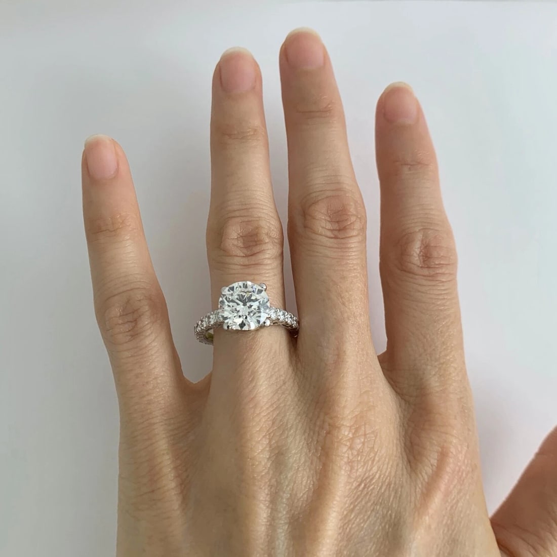 Milgrain Diamond Engagement Ring Setting Mounting 18K White Gold, 4.18 Grams - 2