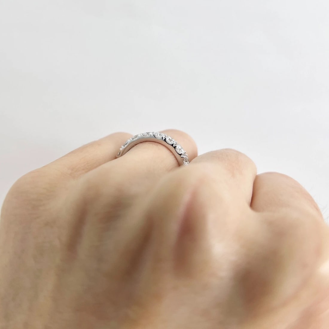 Round Diamond Eternity Ring Wedding Band 14K White Gold, 2.36 CTW, Size 6.5 - 5