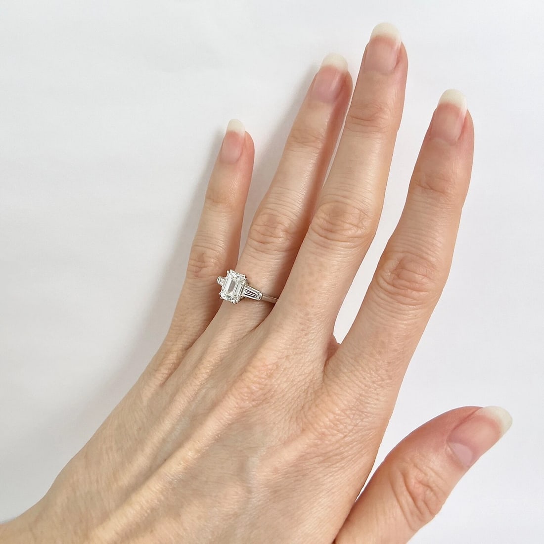 GIA Emerald Cut Baguette Diamond Engagement Ring 14K White Gold, 1.80 CTW - 5