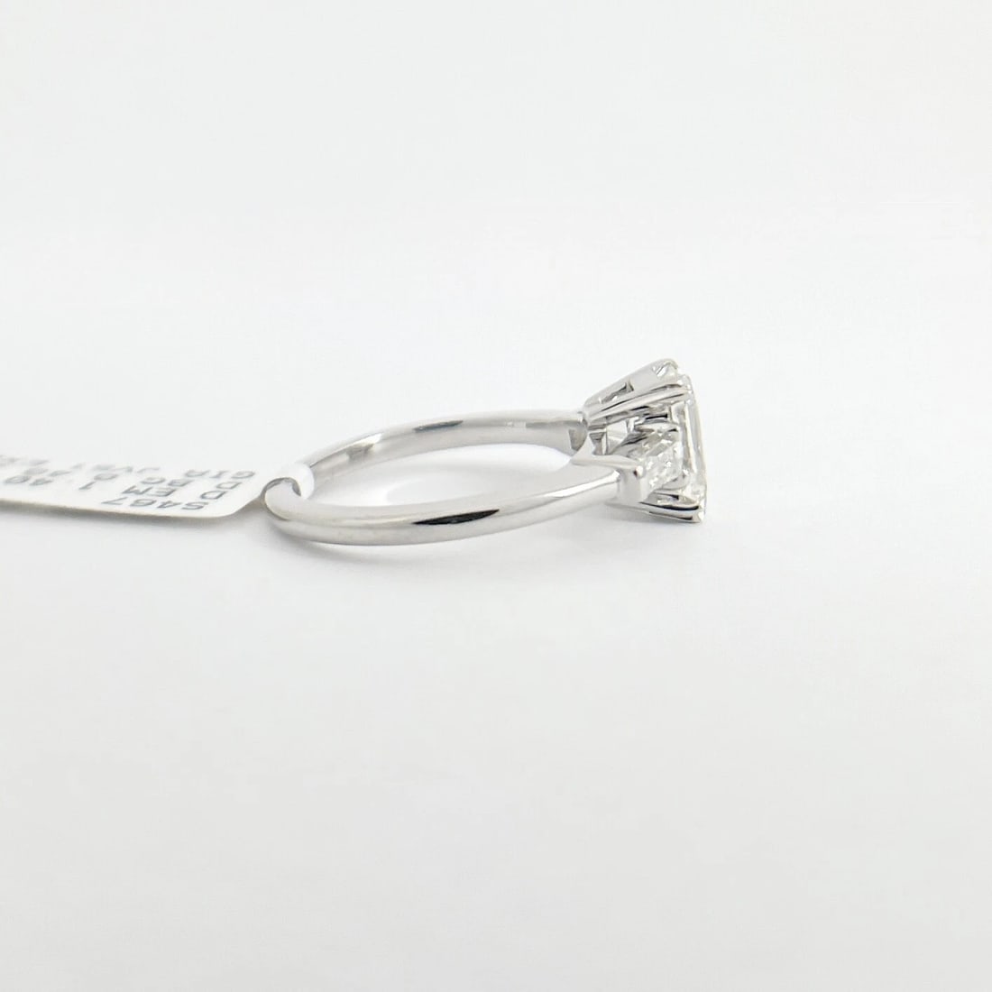 GIA Emerald Cut Baguette Diamond Engagement Ring 14K White Gold, 1.80 CTW - 8