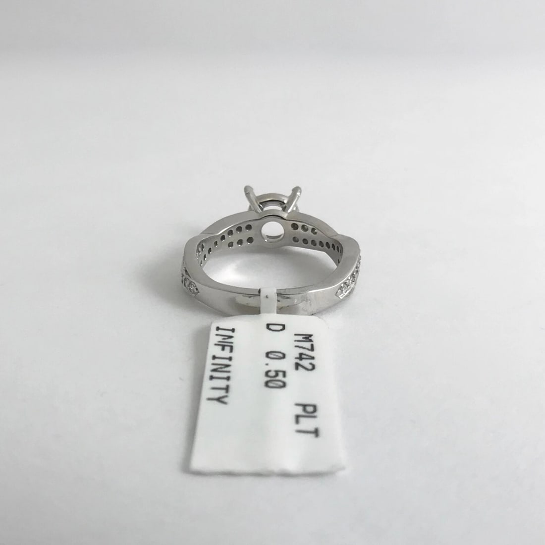 Round Diamond Crisscross Platinum Engagement Ring Setting Mounting, .50 CTW - 10