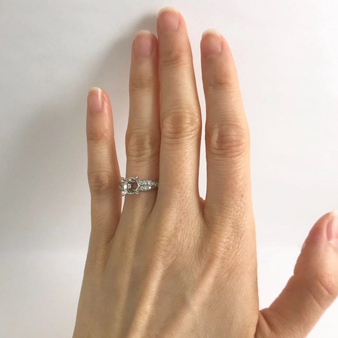 Round Diamond Crisscross Platinum Engagement Ring Setting Mounting, .50 CTW - 3