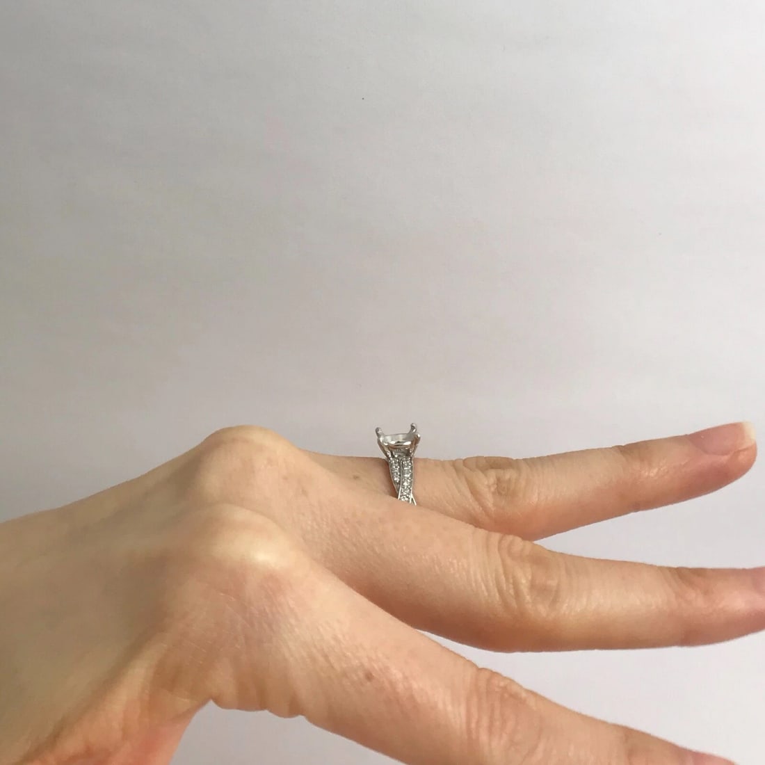 Round Diamond Crisscross Platinum Engagement Ring Setting Mounting, .50 CTW - 4