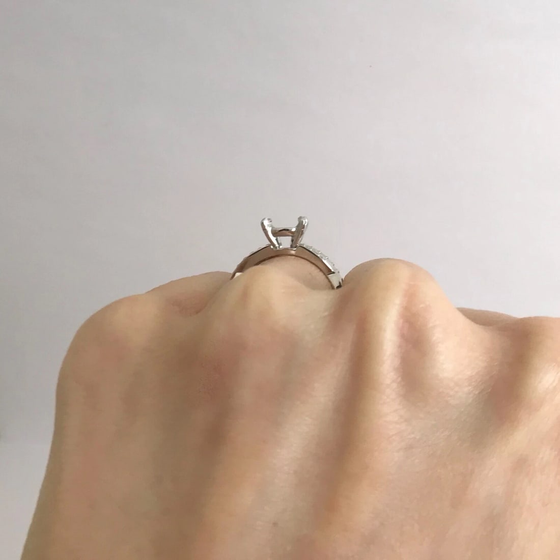 Round Diamond Crisscross Platinum Engagement Ring Setting Mounting, .50 CTW - 5